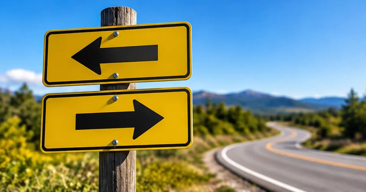 Signs with arrows pointing in two directions