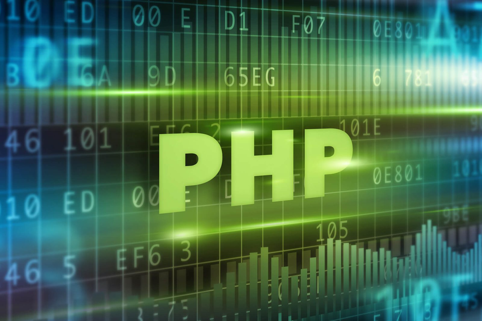 The word PHP on a code screen